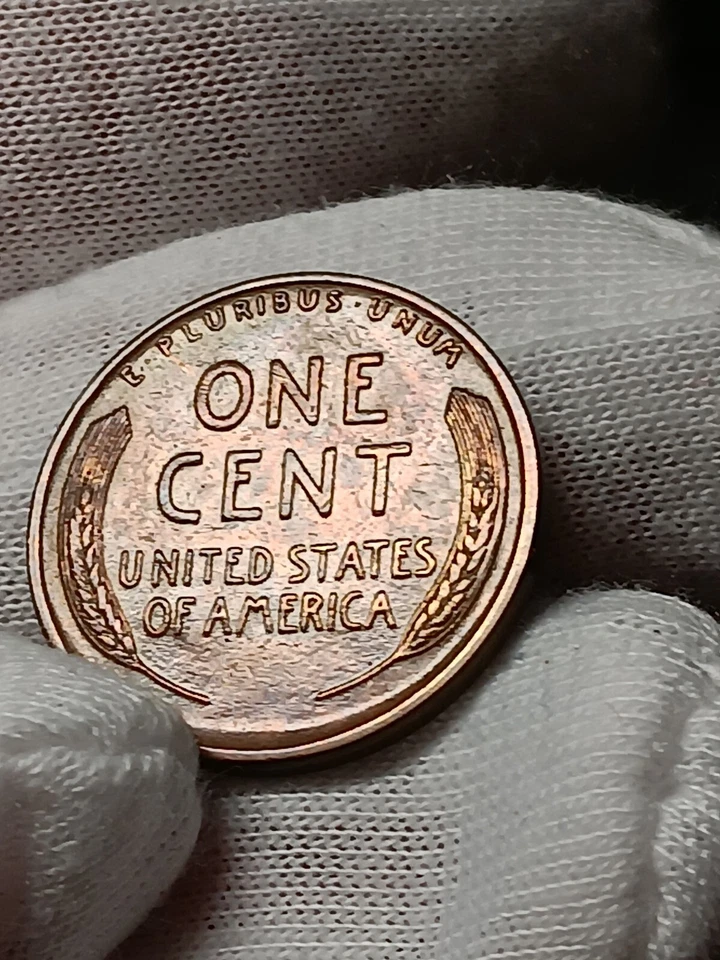 1925-S Lincoln Wheat Cent! AU/MS++ STUNNING RAINBOW TONING M/35 - Image 3 of 4