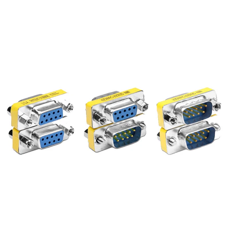 Gender Changer 9 pin Female to Female F-M M-M Serial RS232 Adapter Coupler DB9 - Image 2 of 4