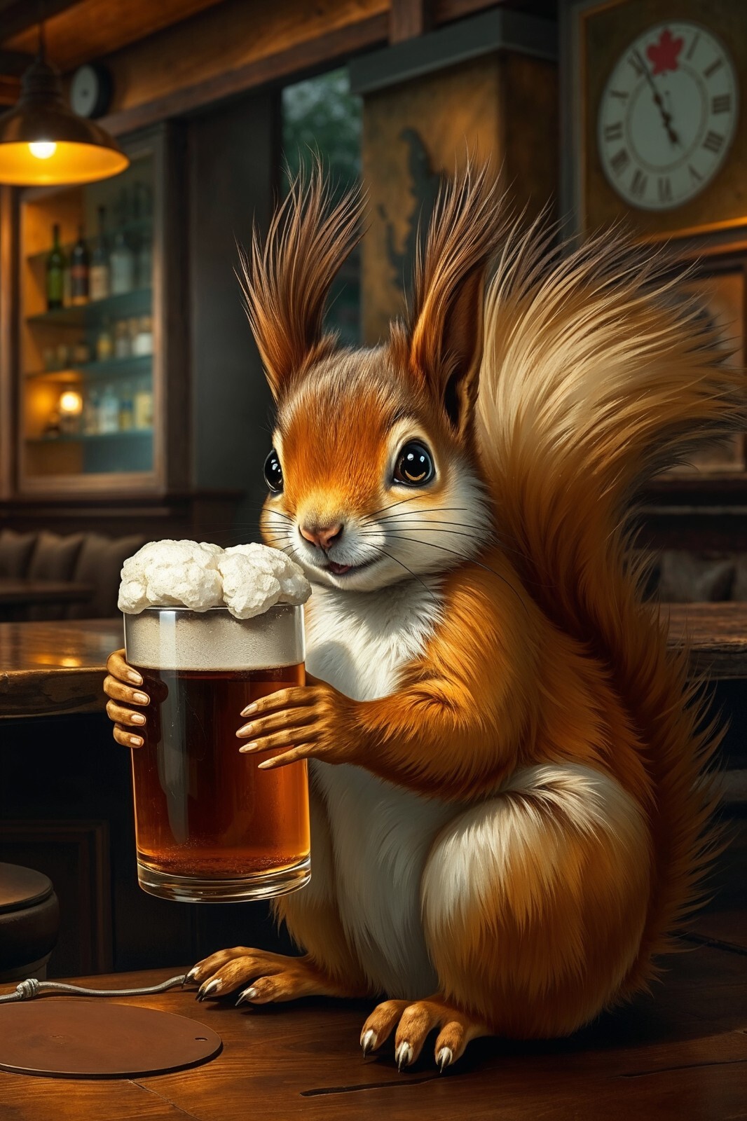 Squirrel Beer Pub Fantasy 4x6 Premium Photo Art Print  
