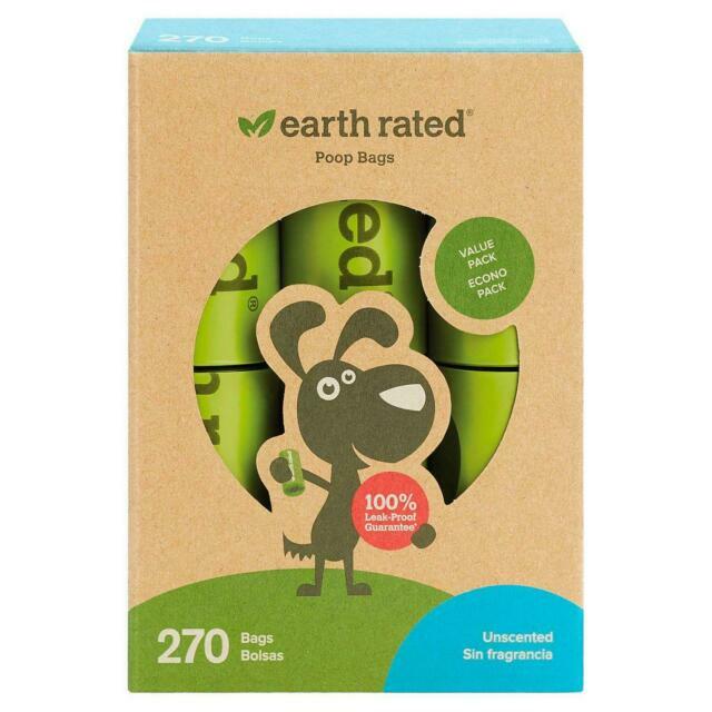 Earth Rated 270 Count Dog Waste Bags Unscented Poop 18 Refill