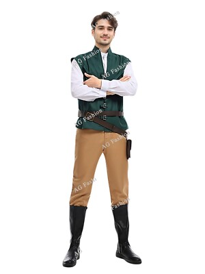 Tangled Rapunzel Flynn Ryder Herren Cosplay Kostüm komplettes Set Halloween Rollenspiel