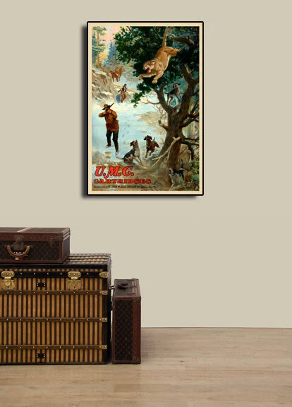 1930s Old Vintage Hunting Poster - UMC Ammunition Cartridges - 16x24 - Image 3 of 3
