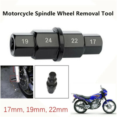 KDUTYE Clé hexagonale pour démontage d'axe de roue avant de moto 17 19 22 24 mm (noir
