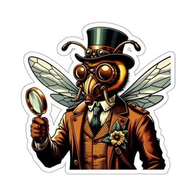 Sticker Steampunk Bumble Bee Man Vintage Style Comic Art Cap 2x2'' 3x3'' 4x4'' 6x6''