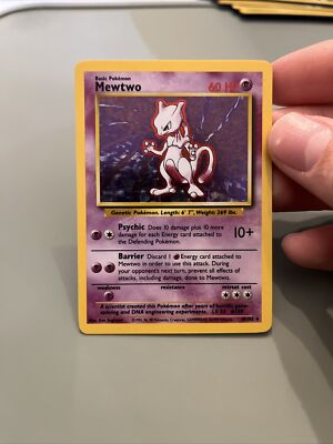 Pokémon TCG Mewtwo Base Set 10/102 Holo Shadowless Holo Rare | eBay