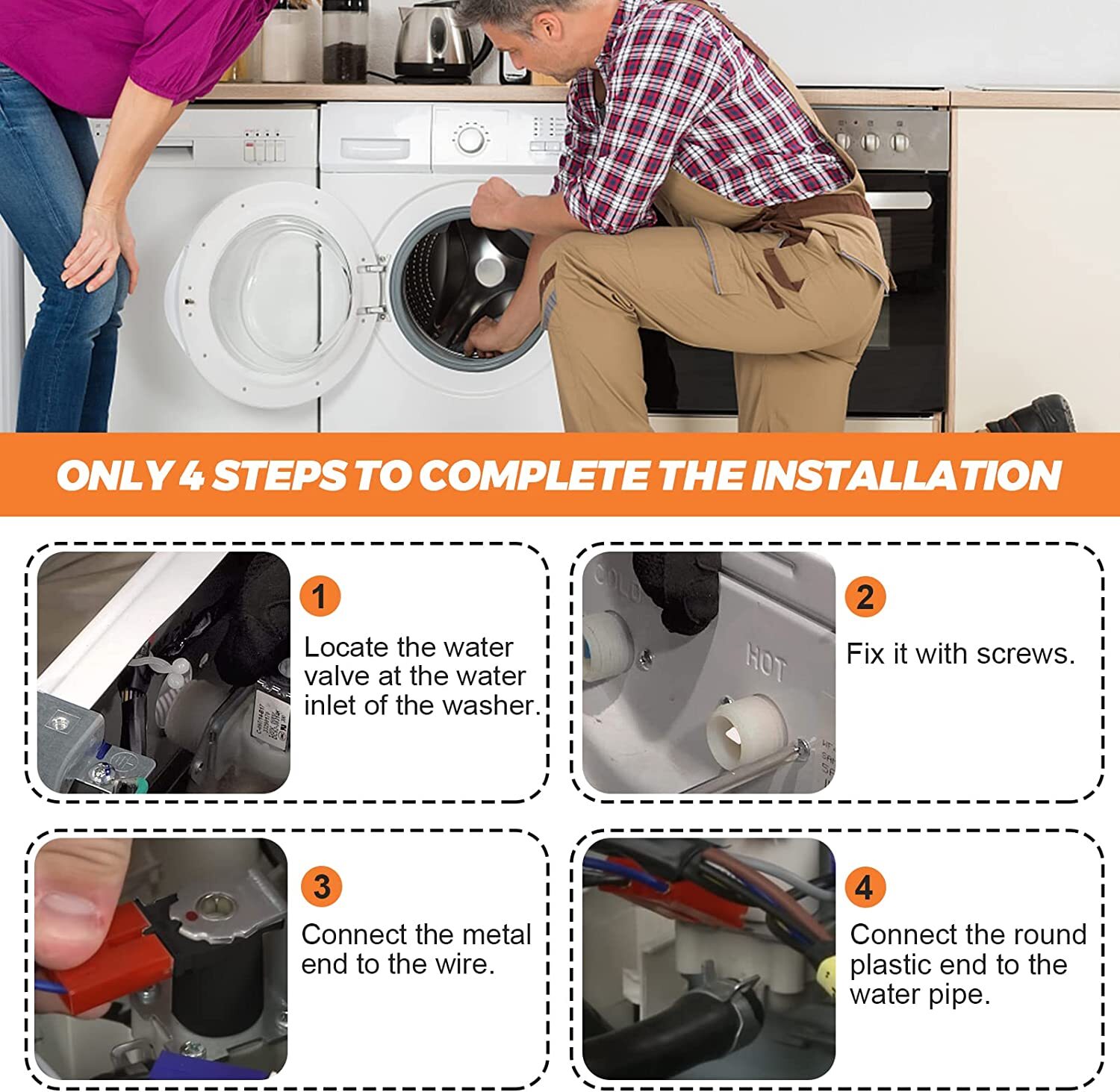 5220FR2006H Washer Hot Water Inlet Valve for LG Kenmore Sears Washer