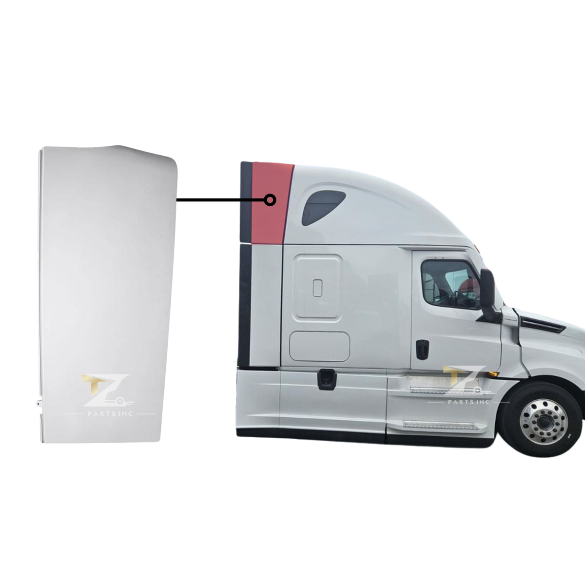 Freightliner Cascadia Cab Fairing Extender Upper Passenger Side