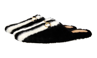 GUCCI FAUX SHEARLING HORSEBIT ANNA FURY MULES