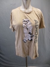 ADIDAS STAR WARS Size M Mens Beige Printed Short Sleeve Athletic T-Shirt 057