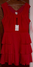 BNWT Ladies Reiss pleated cerise dress 14 Polyester /Elastane CHARITY SALE