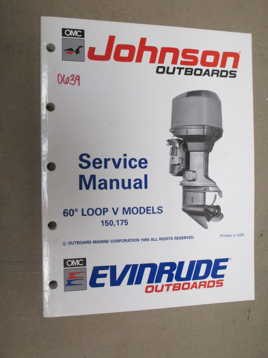 Manuel D'atelier OMC Johnson Evinrude - Moteur Hors-bord Loop V 150-175 CV - 1990