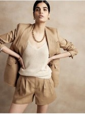 Banana Republic Linen Blazer Size 0 ICED LATTE BEIGE NWT 813908