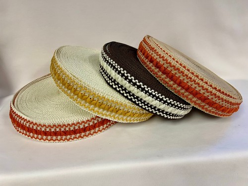 Original 1970s Vintage Lampshade Edging Braid Trim Orange Brown Upholstery Gimp - Picture 3 of 7