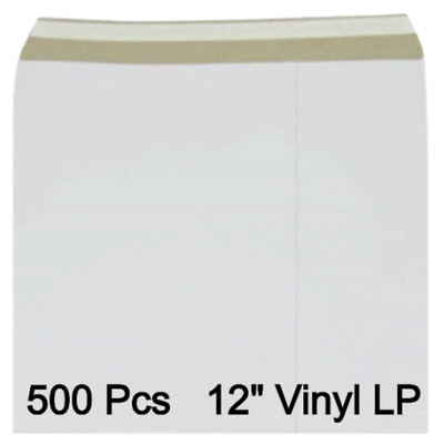 500 Stck. Weiß LP 12 Zoll Vinyl Karten Mailer 500 gm Peel & Siegeln Umschläge