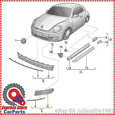 5C5853666C 9B9 VOLKSWAGEN GENUINE OEM BEETLE RIGHT OUTER LOWER