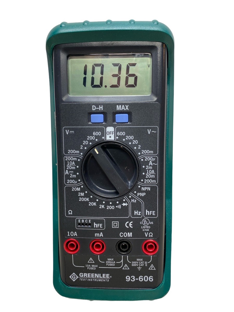 GREENLEE Digital Multimeter Tester 93-606 Frequency Diodes