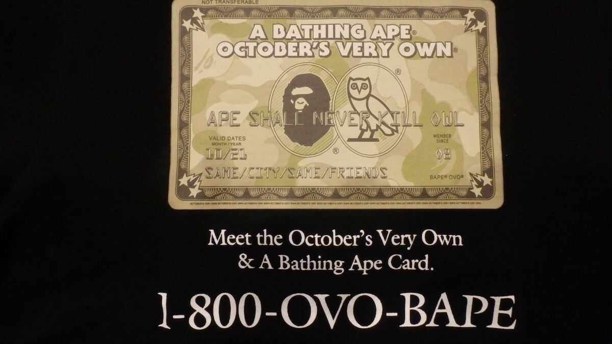 BAPE x OVO Card Crewneck Black Large 100% Authentic Brand BAPE x OVO Card Crewneck Black Large 100% Authentic Brand