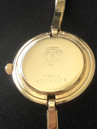 Orologio Gucci 1100-L Donna Quarzo Placcato Oro - Lunette Multicolore - Scatola Originale - Foto 17 di 19