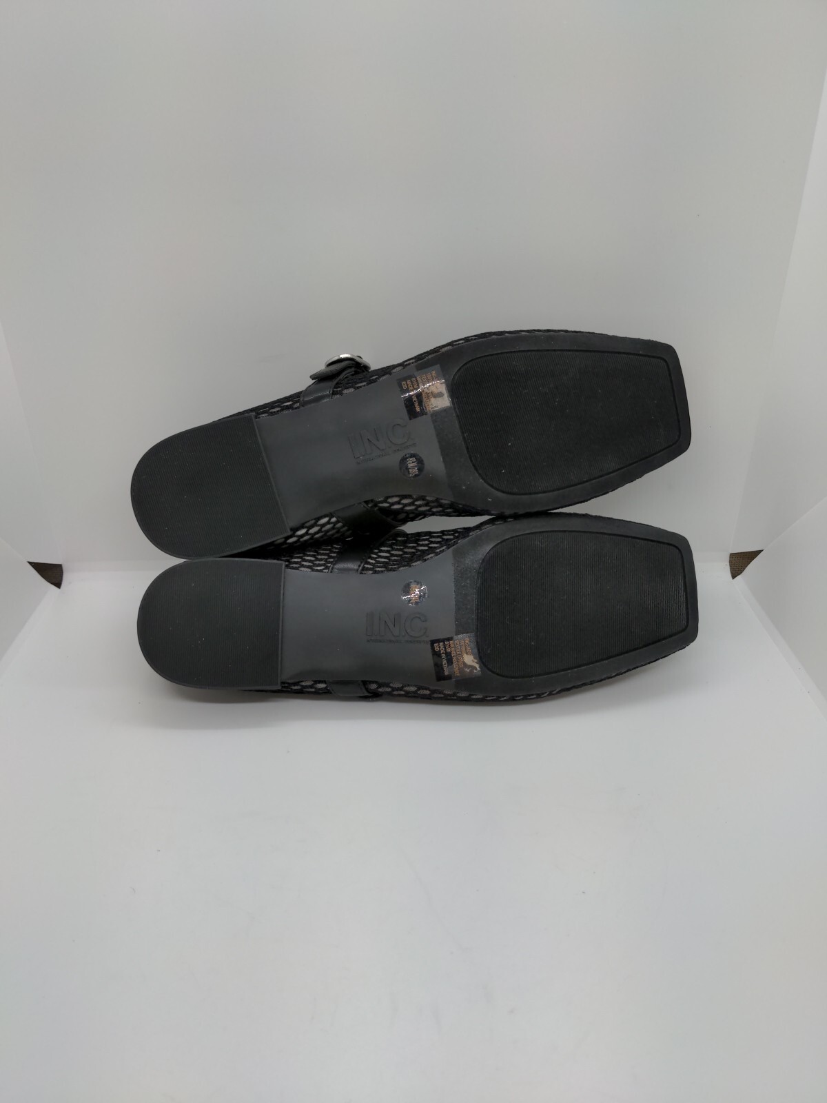 New I.N.C. International Concepts Jadis Square Toe Ballet Flats Black Mesh Sz8.5