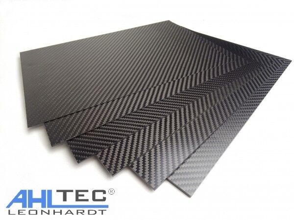 Carbon GF3 Black Platte 1,5mm CFK GFK Kohlefaser seidenmatt Größe wählbar