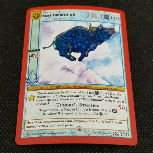 2021 Metazoo Babe the Blue Ox Cryptid Nation (Reverse Holo) #18 2nd Edition
