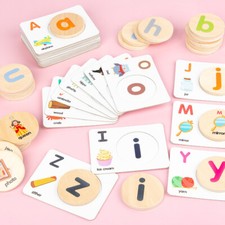 60pcs Enlightened English Letters Alphabet Letter Puzzles Words spelling letters