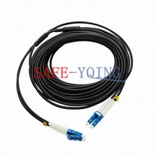 40M LC UPC to LC UPC Duplex Single Mode Black Armored PVC Fiber Patch Cord Cable
