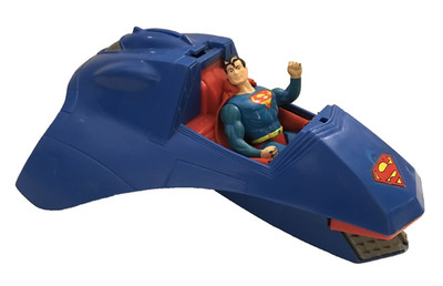 Superman Kenner SUPER POWERS 1984 Action Figure w/ Cape & Supermobile Ship Vtg