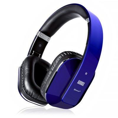 August EP650 Wireless Bluetooth Kopfhörer blau AptX niedrige Latenz, NFC, weiße Box
