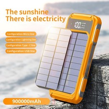 Solar Power Bank 4 USB Portable External Backup Battery Charger For Cell Phone