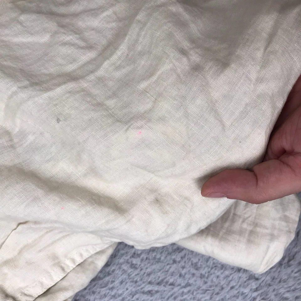 Pantalones Johnny Was para mujer M (30x29) doblados 100 % lino tiro alto rectos *defectos Foto 3 de 4