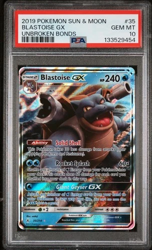 New Listing2019 POKEMON SUN & MOON UNBROKEN BONDS #35 BLASTOISE GX PSA 10