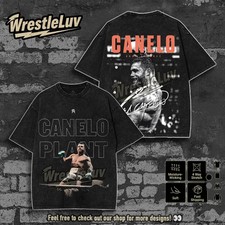 Retro BOXING CANELO ALVAREZ Oversize Double Printed Washed Tee, Fighter Graphic