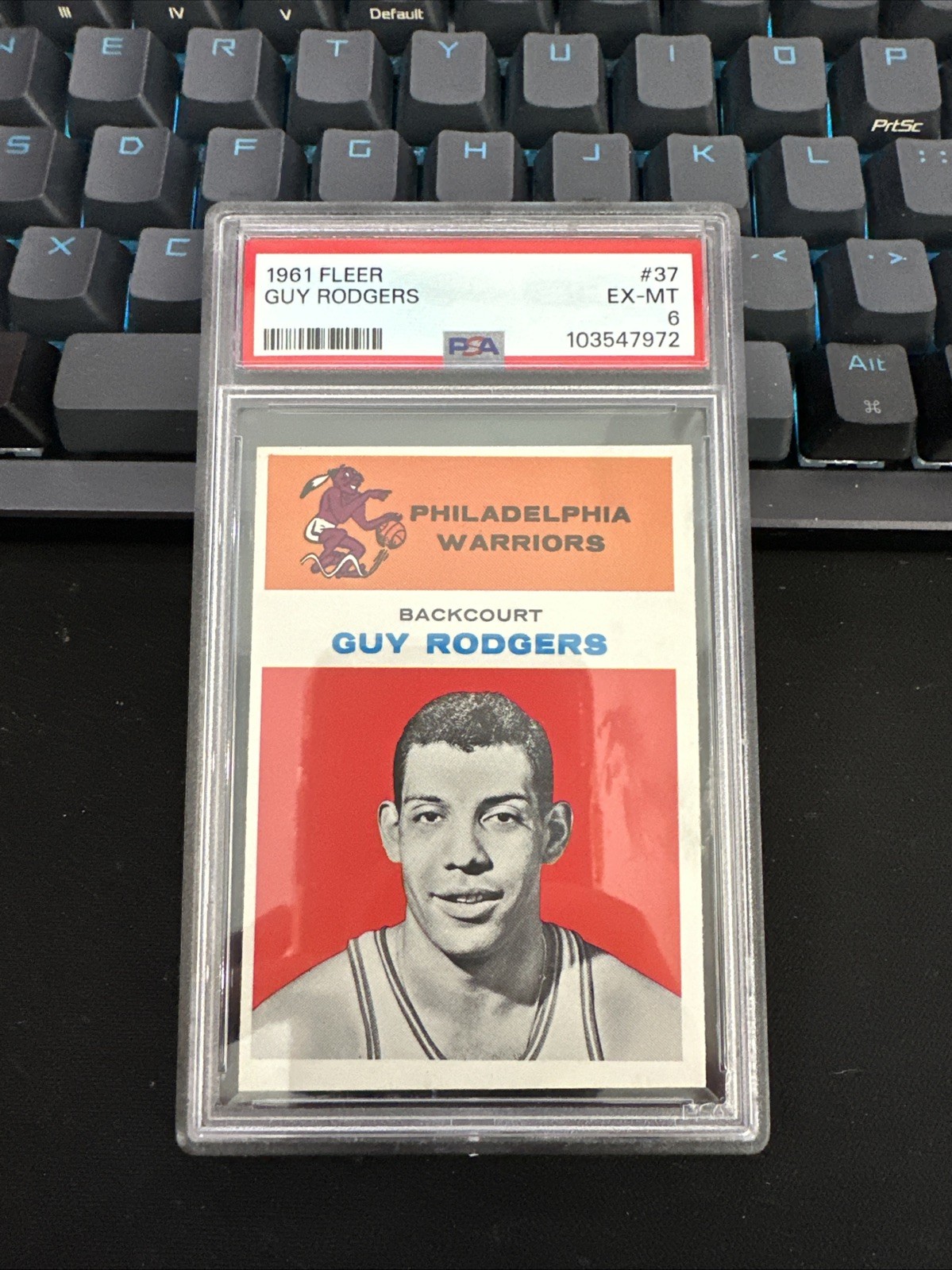 GUY RODGERS 1961-62 FLEER BASKETBALL #37 PSA 6 EX-MT