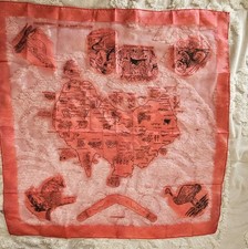 Vintage Citer Australia Souvenir Map w/ Sites & Animals  Made In Japan 29 x 28