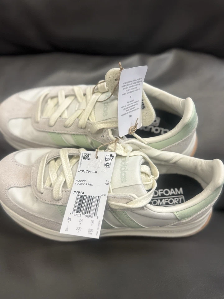 Adidas Wmns Run 70s 2.0 2025 blanco roto lino verde nuevo con etiquetas sin caja talla 5 Foto 2 de 4