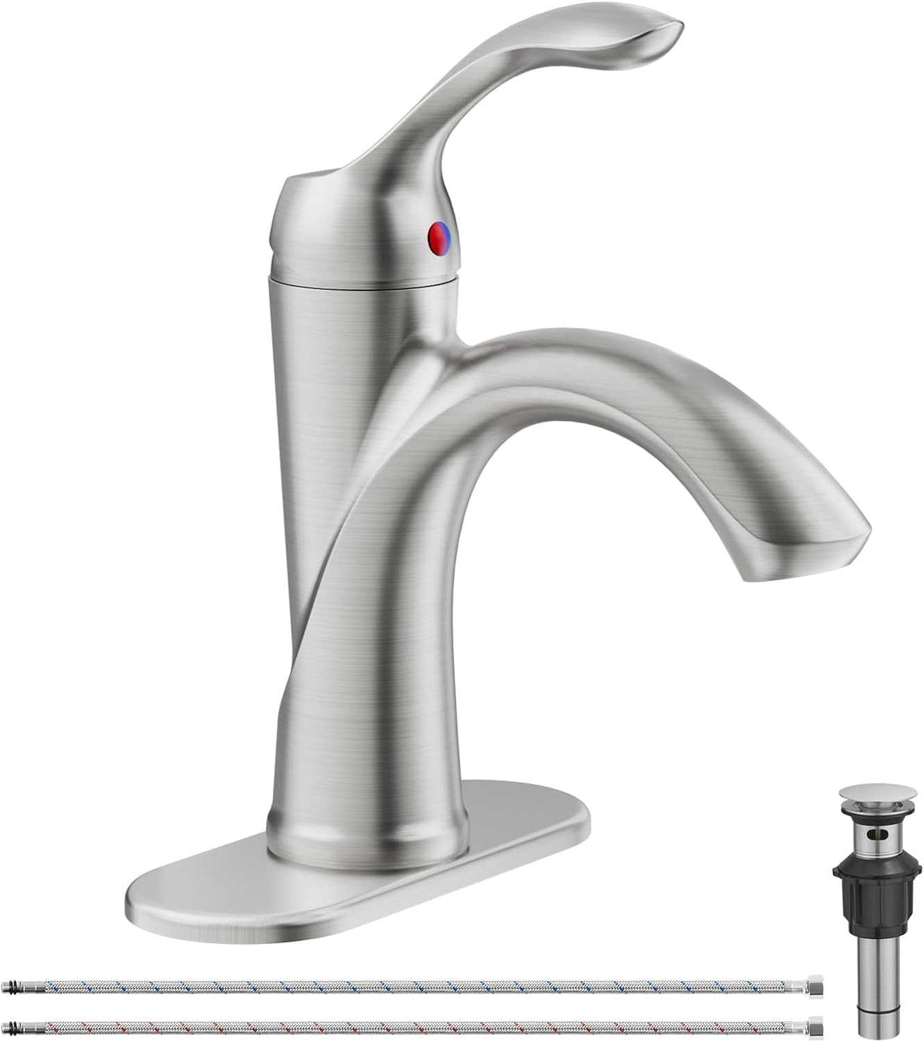 Single Handle One Hole Vanity Satin Sink Wit