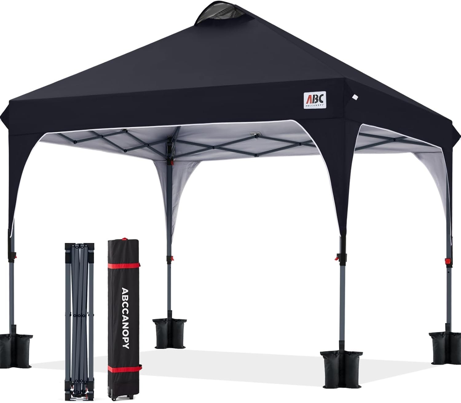 Pop Up Canopy Tent 8x8 Instant Portable Canopy For Camping Black