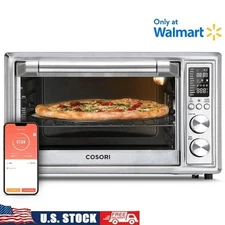 Smart Air Fryer Toaster Oven 12 Functions Digital Display Stainless Steel 1800W