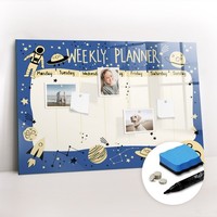 Magnettafel Rahmenlos Mit Magneten Marker Schwamm BüRo Weltraum Planer 90X60 Cm
