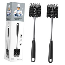 Long Handle Bottle Brush, Flexible Scrub Brush for Water Bottles, Black