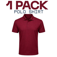 Mens Polo Shirts Pique Short Sleeve Regular Fit Premium Work Casual Plain Top