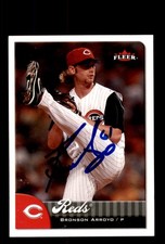 Signed Baseball Card Auto 2007 Fleer #245 Bronson Arroyo Cincinnati Reds