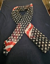 Stars And Stripes Scarf Polyester 19.5"W X 59" L 4th Of July, Patriotic