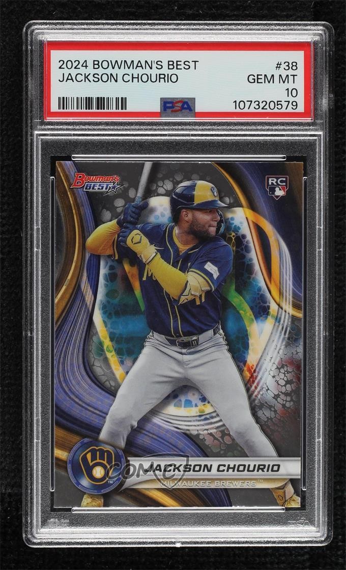 2024 Bowman's Best Jackson Chourio #38 PSA 10 GEM MT Rookie RC