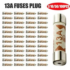 100 x 13A fuse Plug Top Domestic Fuses Household Mains 13amp Cartridge Fuse