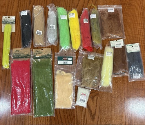 Fly Tying Material Lot- Fur, Hair, Fibers- Orvis- FisHair- Enrico’s- Umpqua