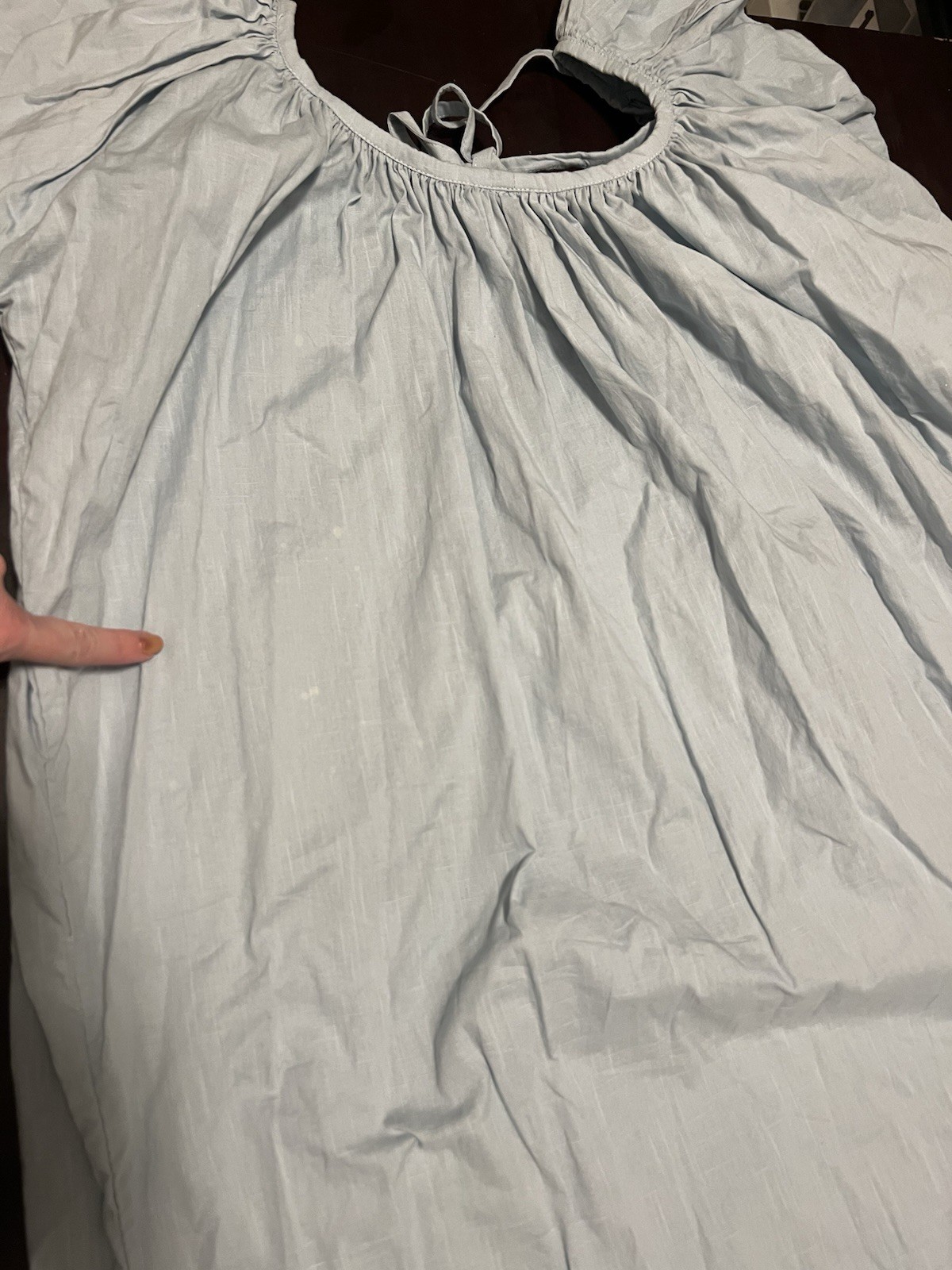 Kalita Andromeda Days Blue Maxi Dress Size XS/S Oversized Ruffle Cap Sleeve Tie