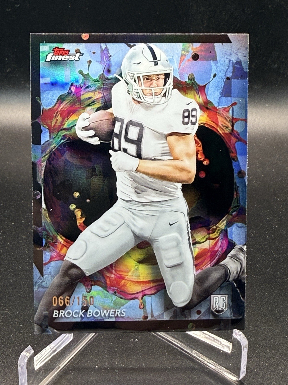 2024 Topps Finest BROCK BOWERS #282 RC Rookie Rare Sky Blue Refractor 066/150