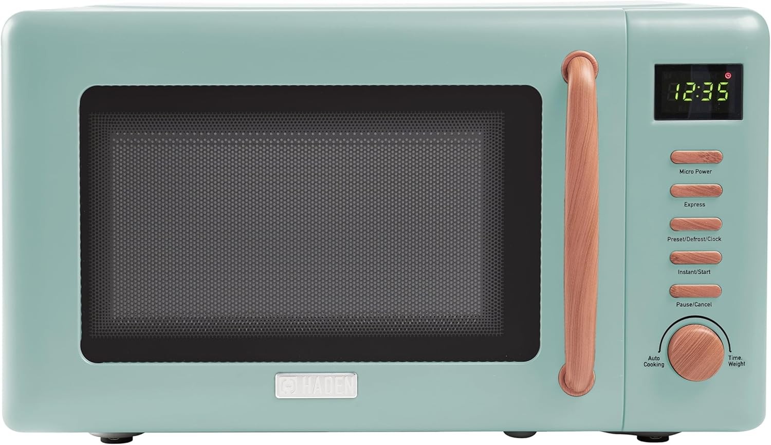 20L 800W Green Microwave Oven with Digital Controls & 5 Power Levels
